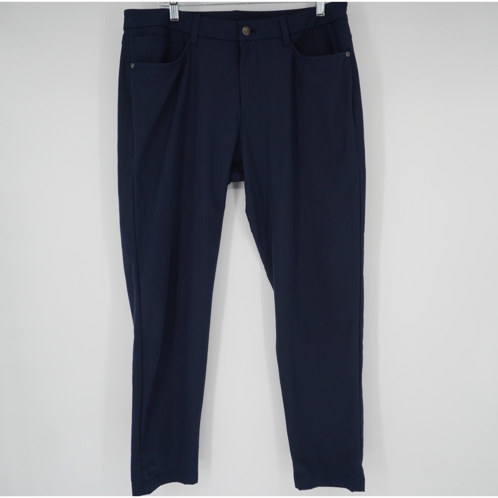 Lululemon ABC Pant Classic Navy Blue 5 Pocket Stretch Trousers Mens 34